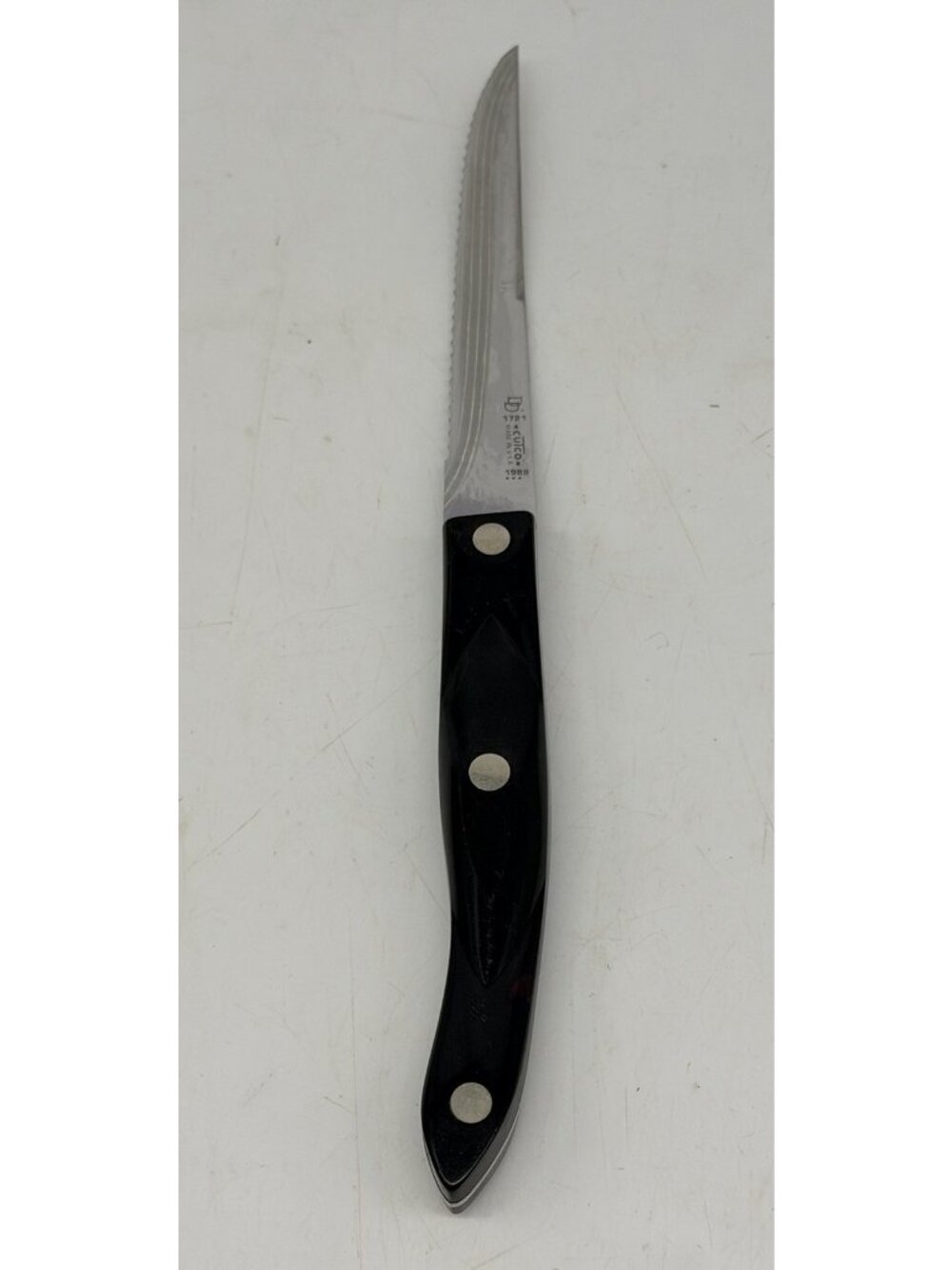 Cutco 1721 Serrated Trimmer Knife Dark Brown Handle Double D Made In USA 1989